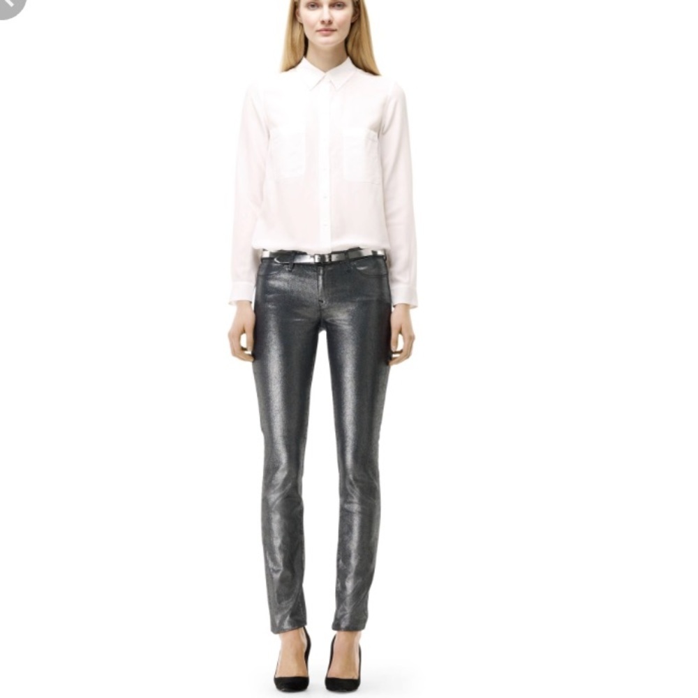 • Club Monaco • Sonica Metallic Jeans Silver 2